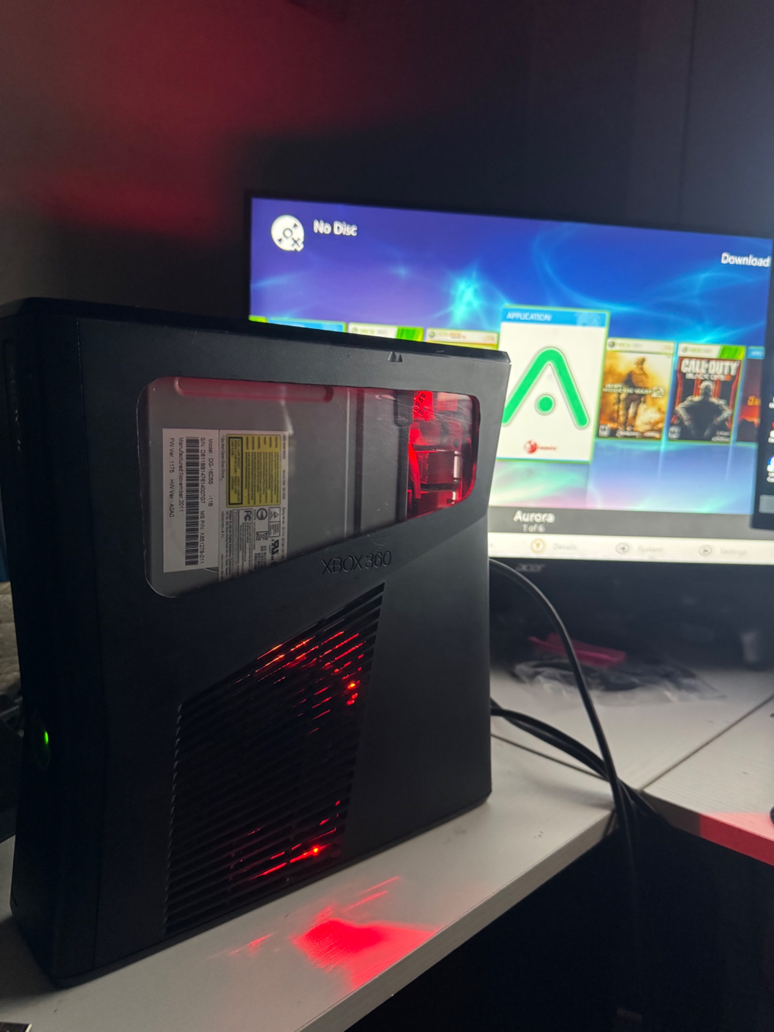 Slim Black Red LED Acrylic